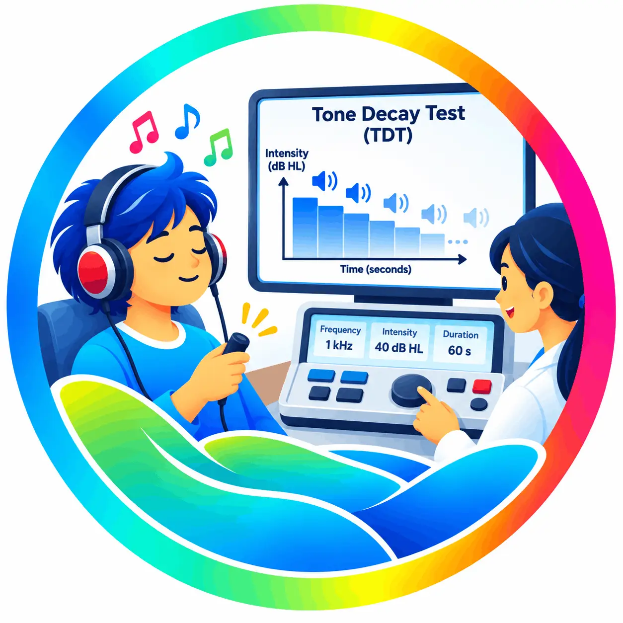 Tone Decay Test illustration for EarHearIndia Hearing & Speech Clinic